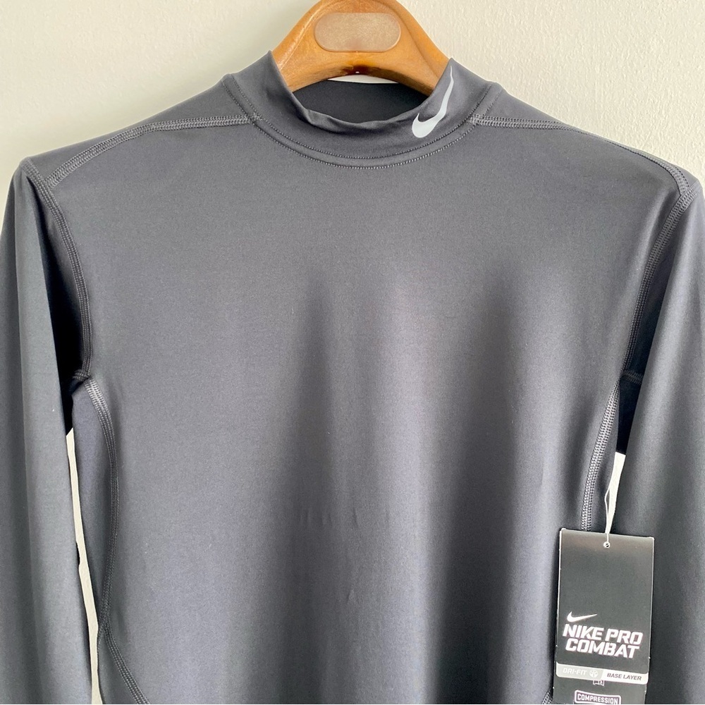 Nike Black Pro Combat Compression Dri Fit Base Layer Size Medium NWT - Picture 2 of 6